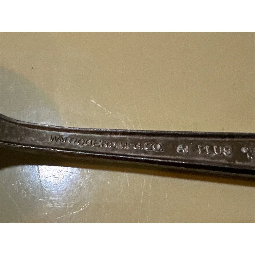 WmRogers Mfg Co TUPPERWARE ROSE pattern silverplate Serving Spoon 8 1/2 Inch
